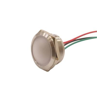 WD22L-P2/RG- 22mm 12-24V Kablolu Metal Sinyal Lambası - 2 Renk Katot