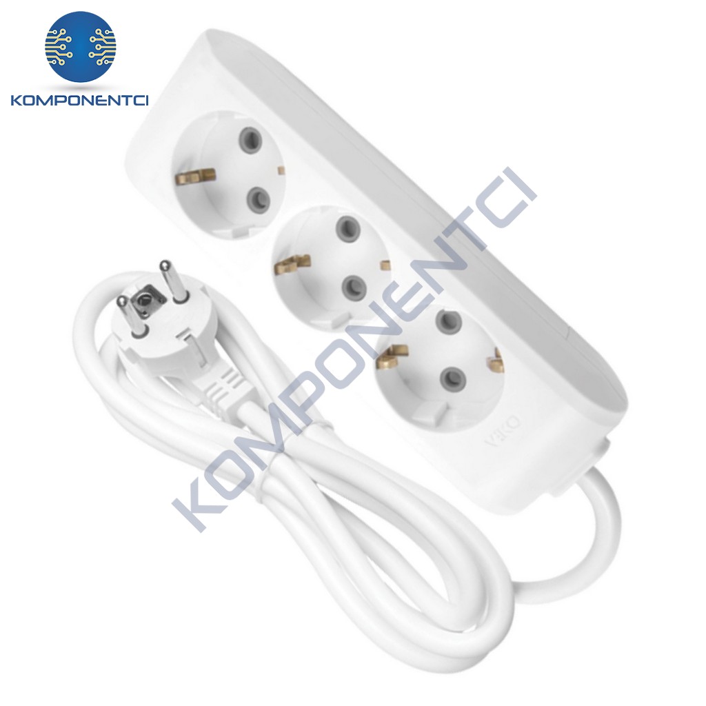 Viko Multi-Let Üçlü Grup Priz Topraklı Kablolu Çocuk Korumalı 3 Mt