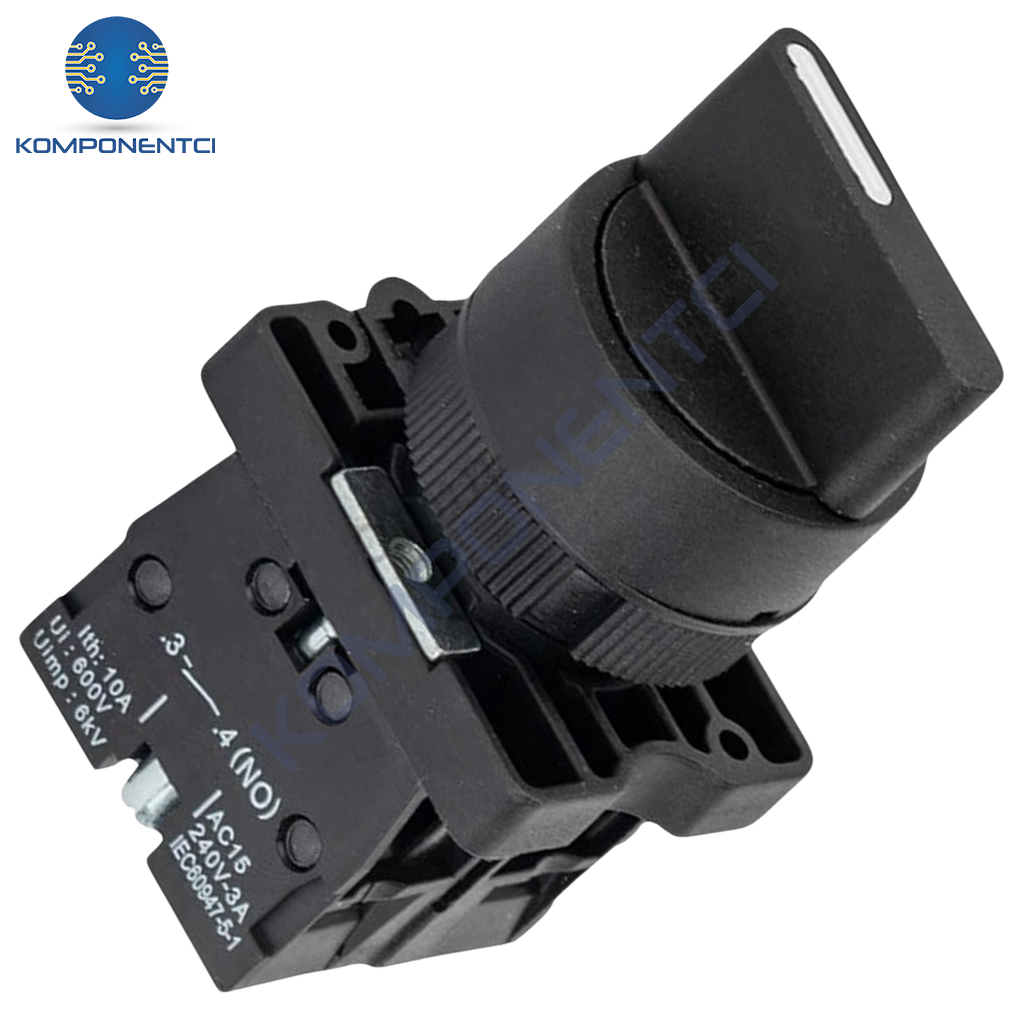 LAY5-ED33 22mm Kısa Mandal Switch 1-0-2 Kalıcı (2NO)