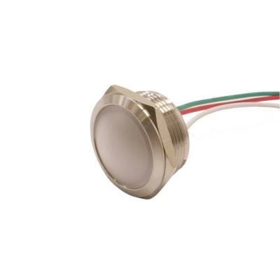 WD22L-P2/RGY+ 22mm 12-24V Kablolu Metal Sinyal Lambası - 3 Renk Anot