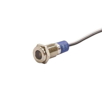 8mm 24v Beyaz Led Metal Kablolu Sinyal Lambası IP67 GQ8T-W
