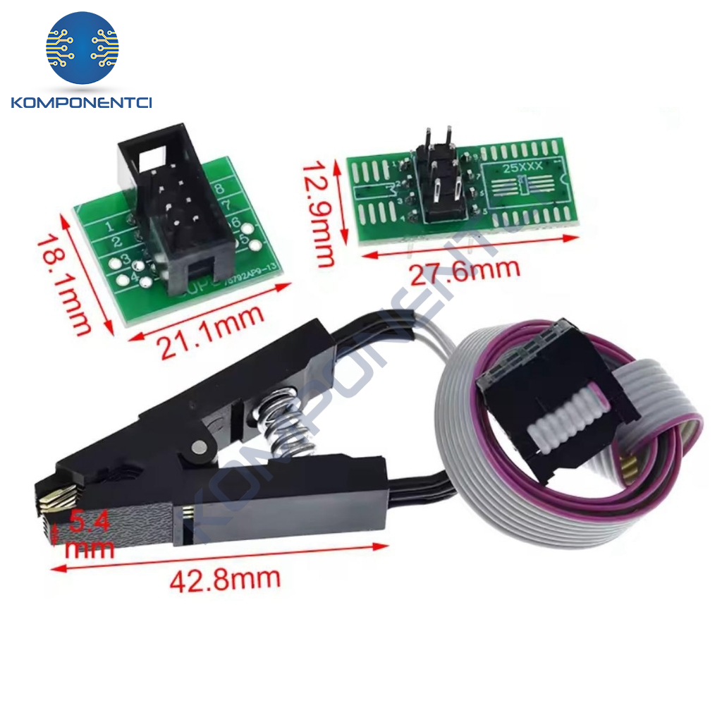 SOIC8 SOP8 Test Klipsi EEPROM 93CXX/25CXX/24CXX CH341 | Komponentci