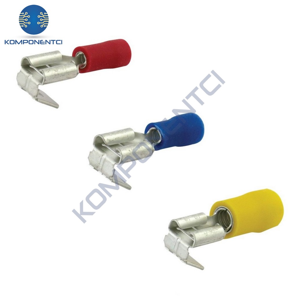TFDEG - 2862 1.5-2.5mm2 Erkek / Dişi Geri Dönüşlü Faston Tip Kablo Ucu Mavi - 100 Adet