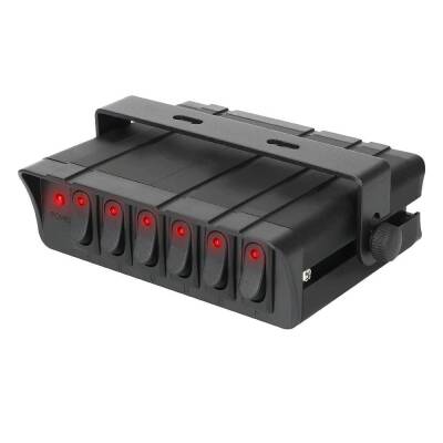 6'lı ON-OFF Nokta Işıklı Anahtar Metal Kutulu 12V-24V 20A