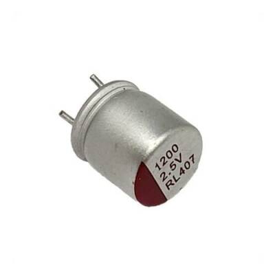 1200uF 2.5V Polimer Alüminyum Elektrolitik Kondansatör 6X8mm - Kısa Bacaklı
