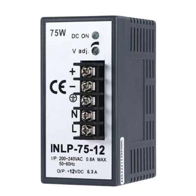 INLP-75-12 - 75W 12VDC 6.3A Raya Montajlı Güç Kaynağı