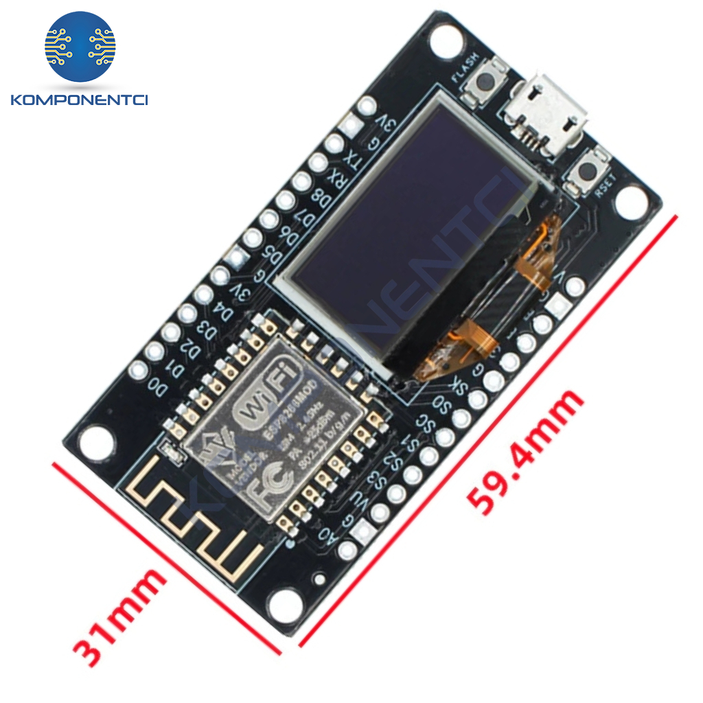 NodeMCU ESP8266 0.96 Inch OLED Wifi Geliştirme Kartı Micro USB I ...