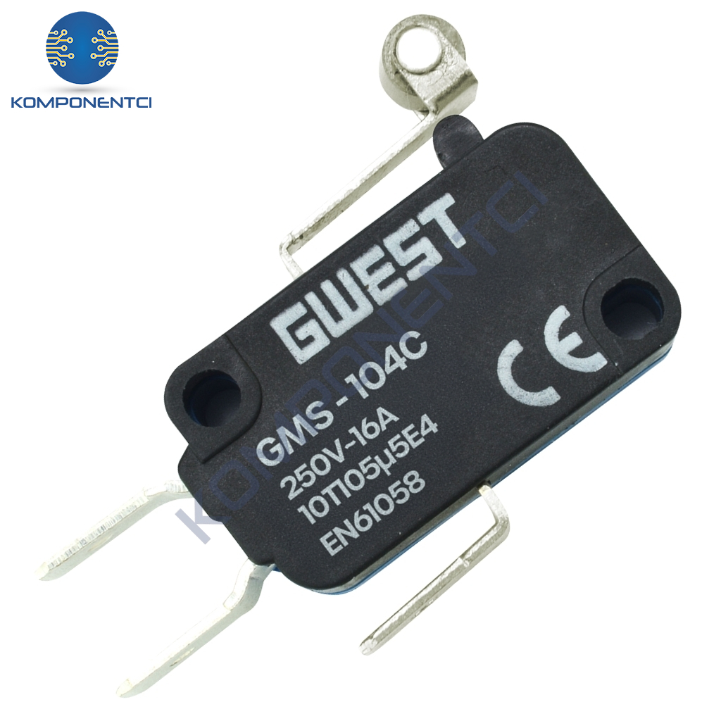 Gwest GMS-104C Kısa Kollu Metal Makaralı Mikro Switch 10A