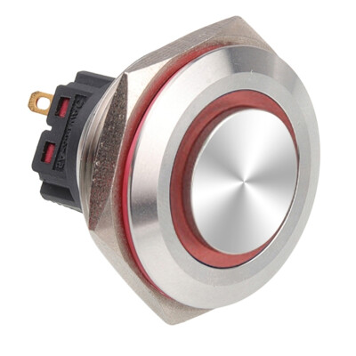 WD30B-G1Z-E 30mm Çıkık Anahtarlı Işıklı Metal Buton - Kırmızı