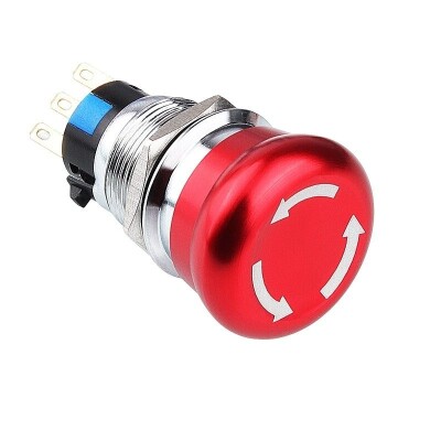19M-Q1 19mm Metal Acil Stop Butonu 1NO+1NC