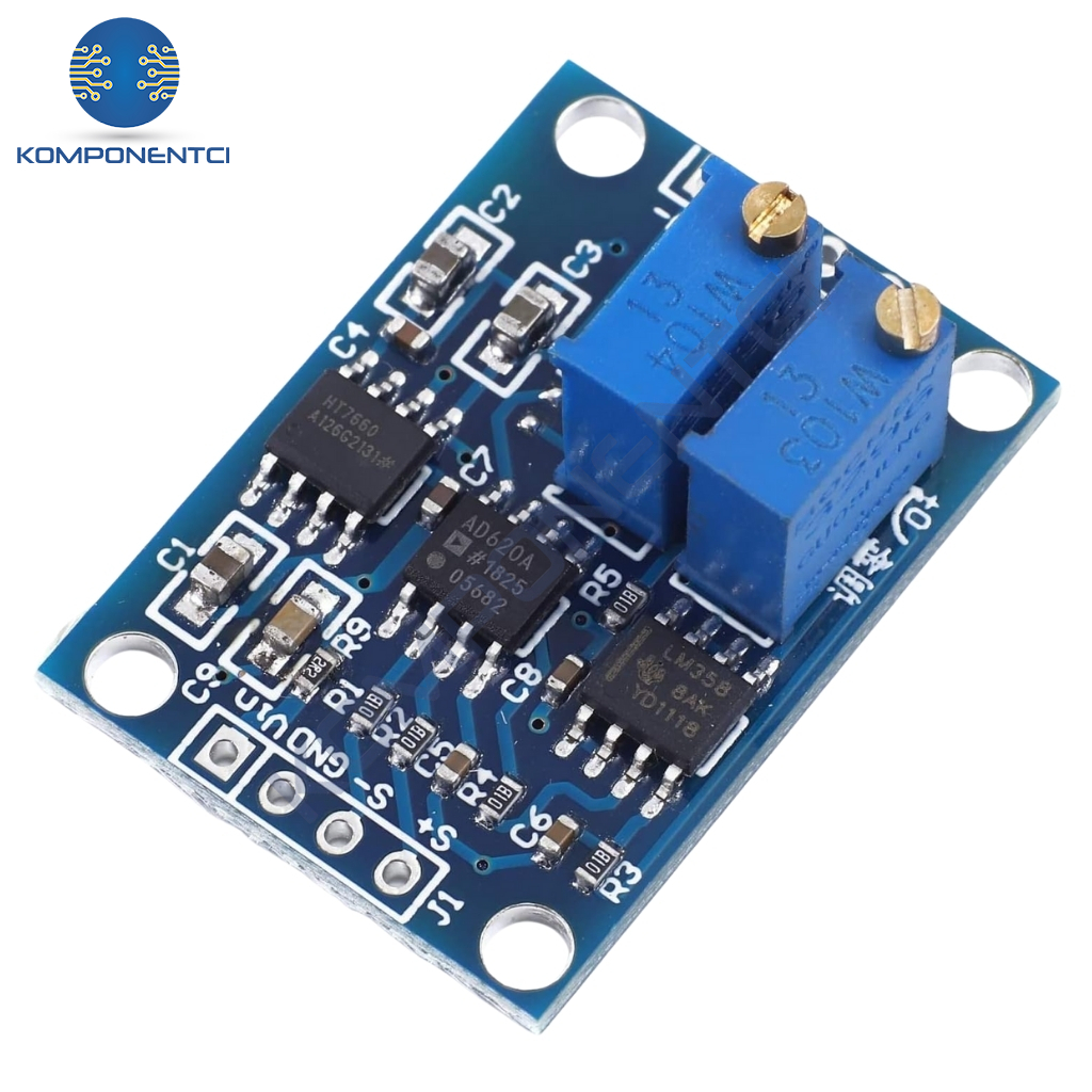 AD620 Yüksek Hassasiyetli Mikrovolt Sinyal Kuvvetlendirici Modül DC 12V