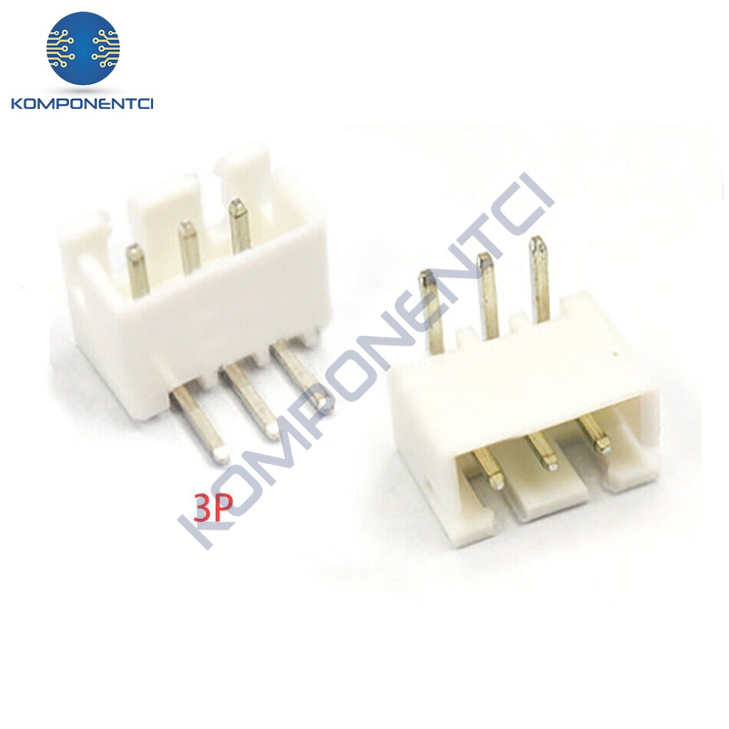 3 Pin JST-XH 2.54 Tunik Konnektör Erkek Eğik 90°