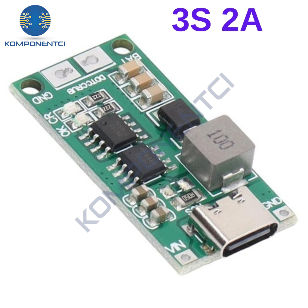 3S 2A Type-C Şarj Modülü Çok Hücreli 18650 Lityum Pil Şarj Devresi 12.6V