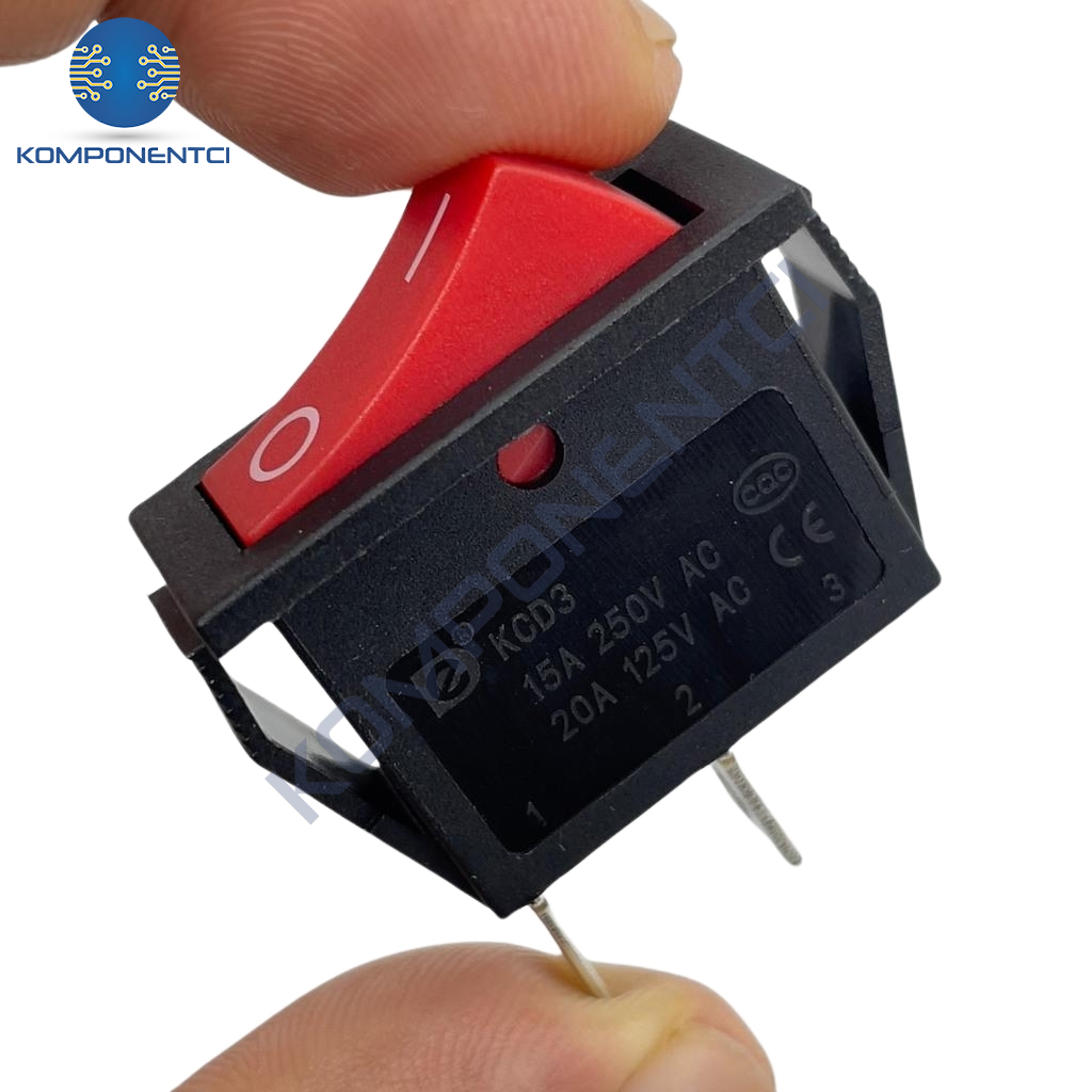 IC-114 Tekli Dar Işıksız Anahtar On-Off 2P Kırmızı