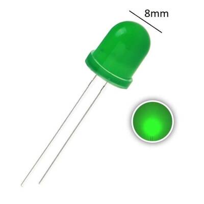 8mm Yeşil Led - 10 Adet