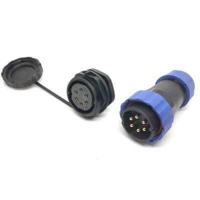 SD28 6 Pin 28mm Su Geçirmez Konnektör Takımı - Panel Tipi