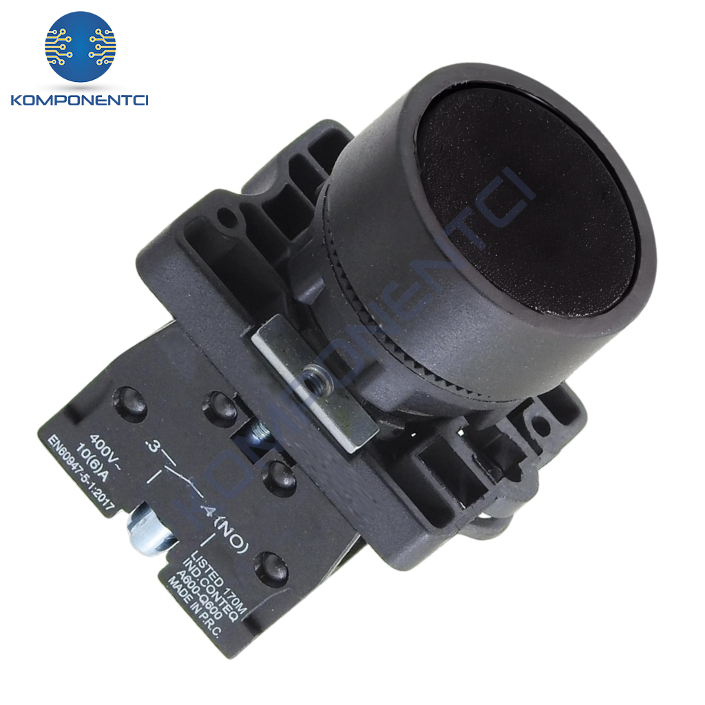 LAY5-EA21 22mm Buton Normalde Açık Kontak Siyah
