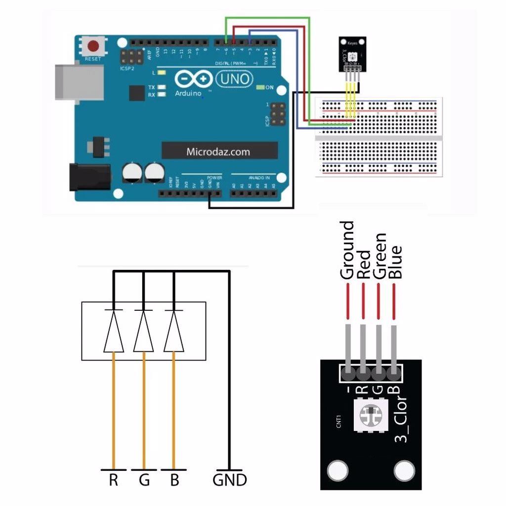 Arduino 3 Renkli Led Modül SMD RGB Led Modülü (KY-009) « Komponentci ...