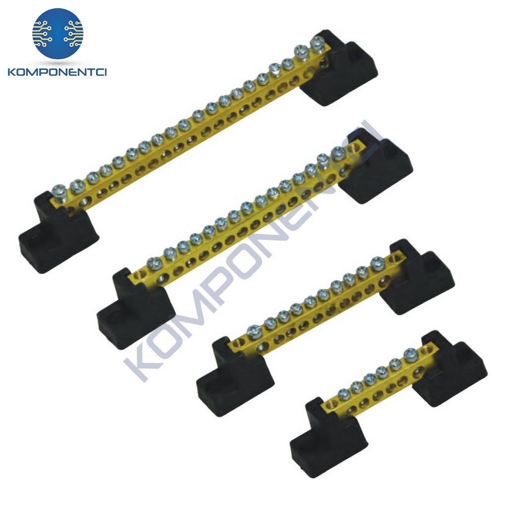 Delikli Pano Topraklama Klemensi Ayaklı PTK5017 2+18 6,5 x 9 mm 20 Adet