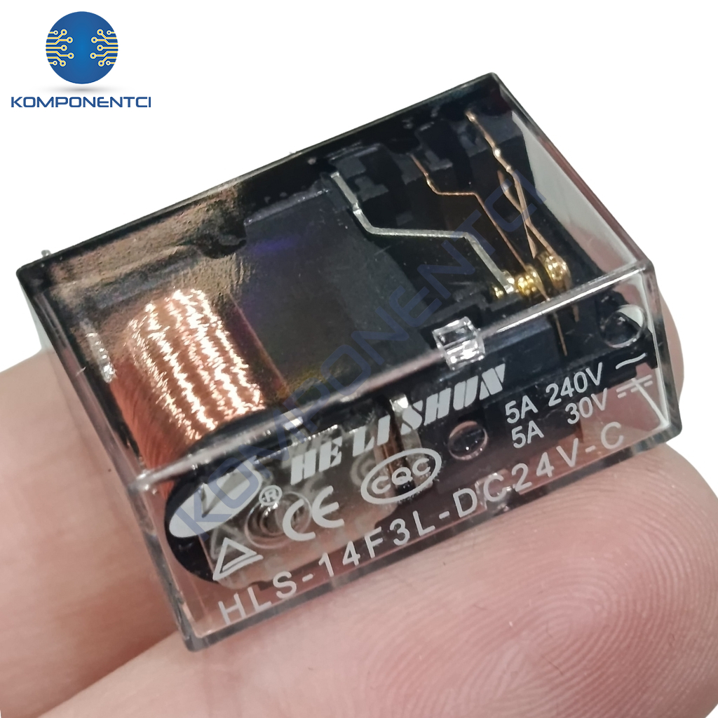 24V 5A Çift Kontak Röle - HLS-14F3L-DC24V-C