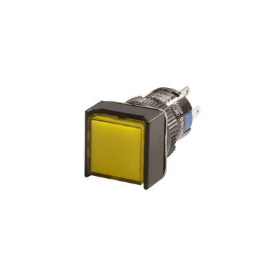 16mm 24V Sarı Anahtarlı Kare Buton CD-AF-11DZ/24V/Y