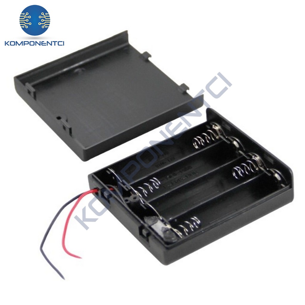 IC-233F AA Pil Yuvası 4'lü Kapaklı Switchli