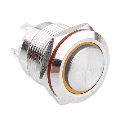 WD19H-G1-E 19mm Çıkık Yaylı Işıklı Metal Buton - Sarı