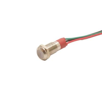 WD08L-P2/RGY- 8mm 12-24V Kablolu Metal Sinyal Lambası - 3 Renk Katot
