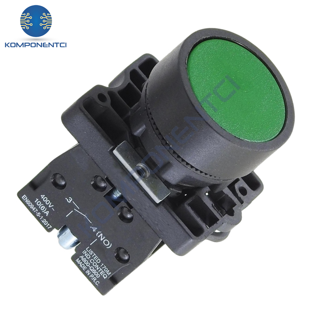 LAY5-EA31 22mm Buton Normalde Açık Kontak Yeşil