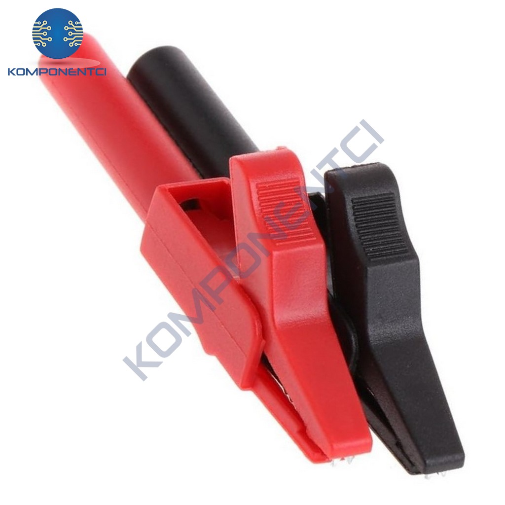 IC-243B 4mm Banana Jak Girişli Krokodil 55mm 2'li Set (Kırmızı ve Siyah)