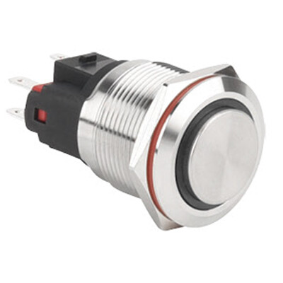 WD22E-G1Z-E 22mm Çıkık Anahtarlı Işıklı Metal Buton - Beyaz