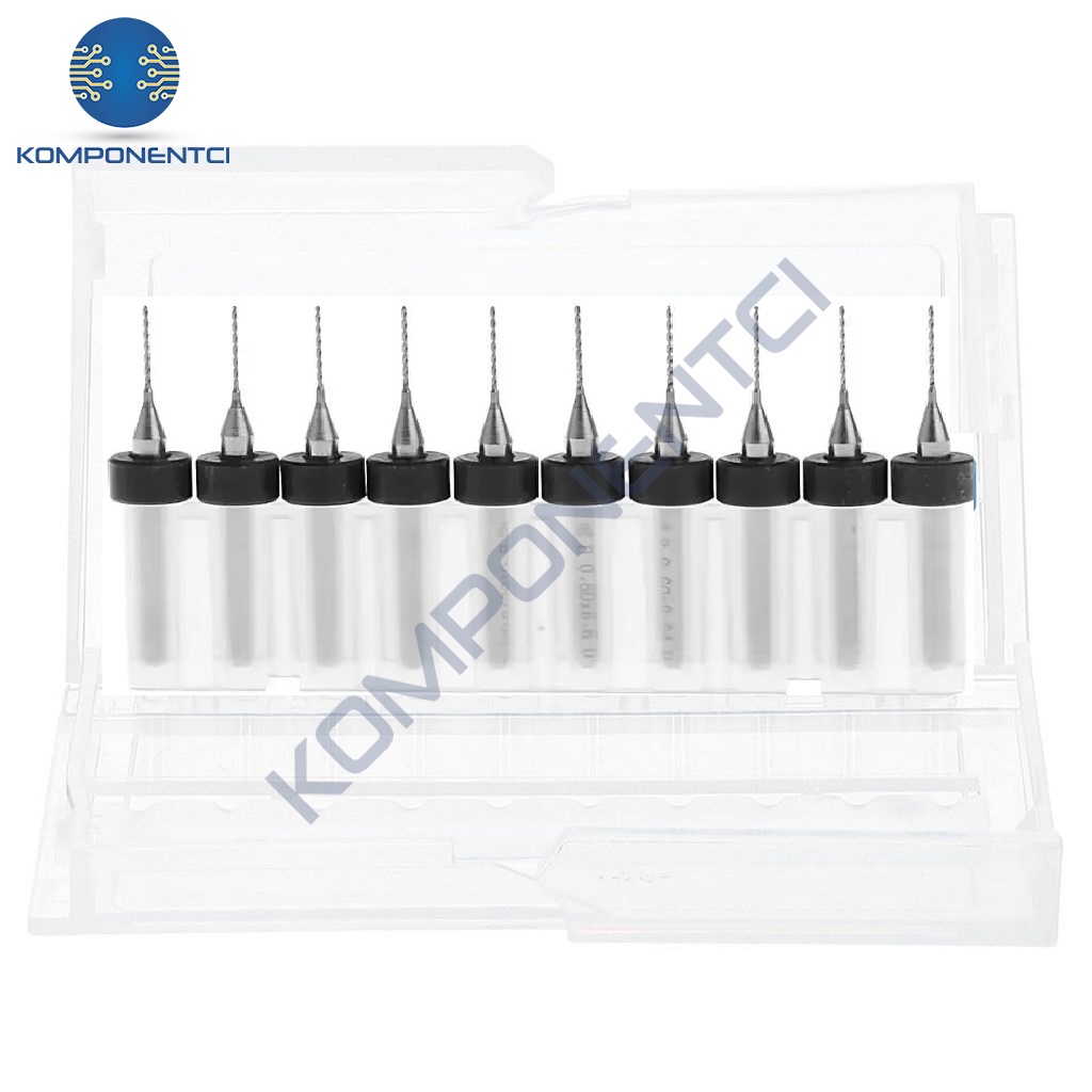 0.4mm PCB Matkap Ucu Seti - 10 Adet (Kutulu)