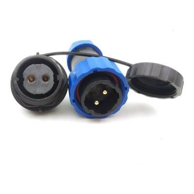 SD20 2 Pin 20mm Su Geçirmez Konnektör Takımı - Panel Tipi