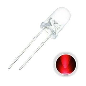 10mm Şeffaf Kırmızı Led - 10 Adet