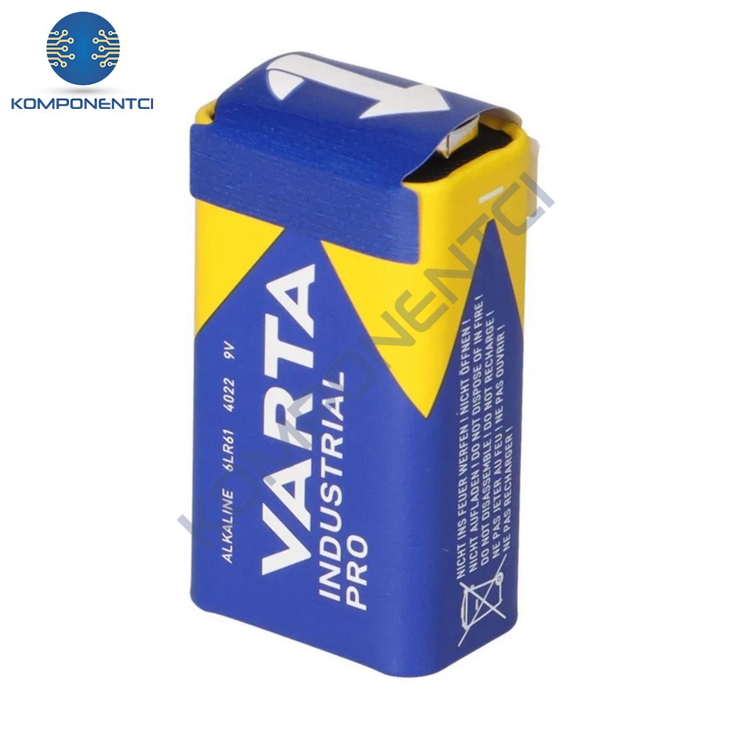 Varta 4022 Industrial 9V Pro Alkalin Pil | Komponentci