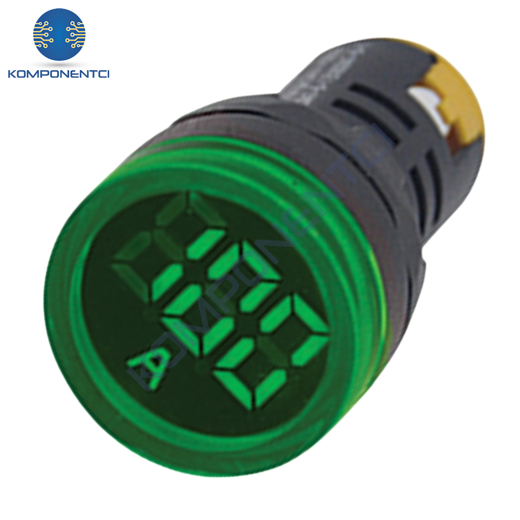 Gwest 22 AS-Y 22mm AD-116 Serisi Akım Trafolu Yeşil Ampermetre 0-100A