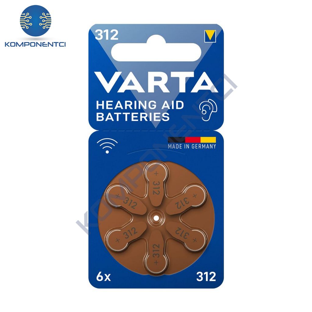 Varta 312 No Kulaklık ve İşitme Cihazları Pili 6'lı Paket
