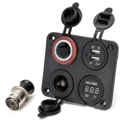 Oto Çakmak, Dişi Çakmaklık Soketi, Voltaj Göstergesi ve 2x5V USB Marine Panel
