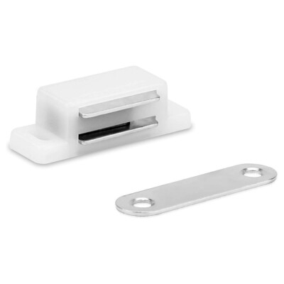 Mıknatıslı Plastik Mobilya Kapak Kilidi 31x15x14mm - Beyaz
