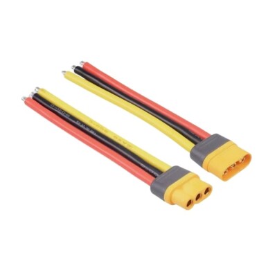 MR60 3-Pin Dişi-Erkek Lipo Pil Şarj Kablosu Seti 20cm