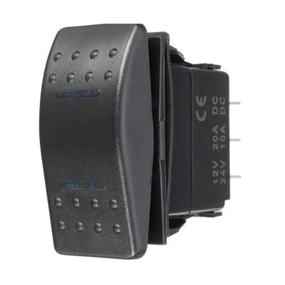 ON-OFF Mavi Işıklı Anahtar 5-Pin 12V-24V