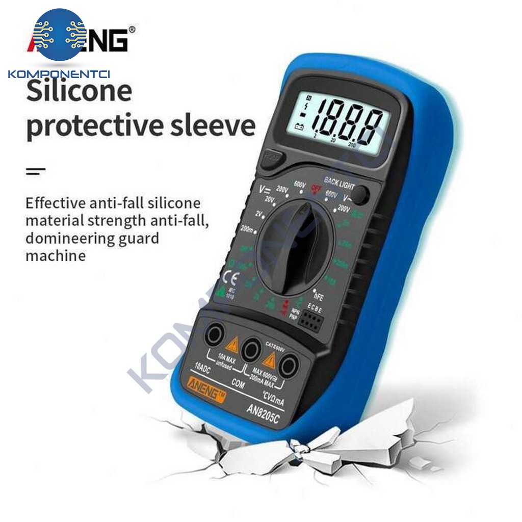 Aneng AN8205C Dijital Multimetre Mavi | Komponentci