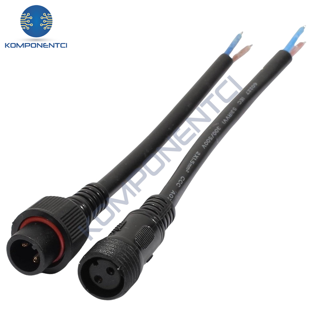 IC266K Kablolu IP67 Konektör Takım 2 Pin Siyah