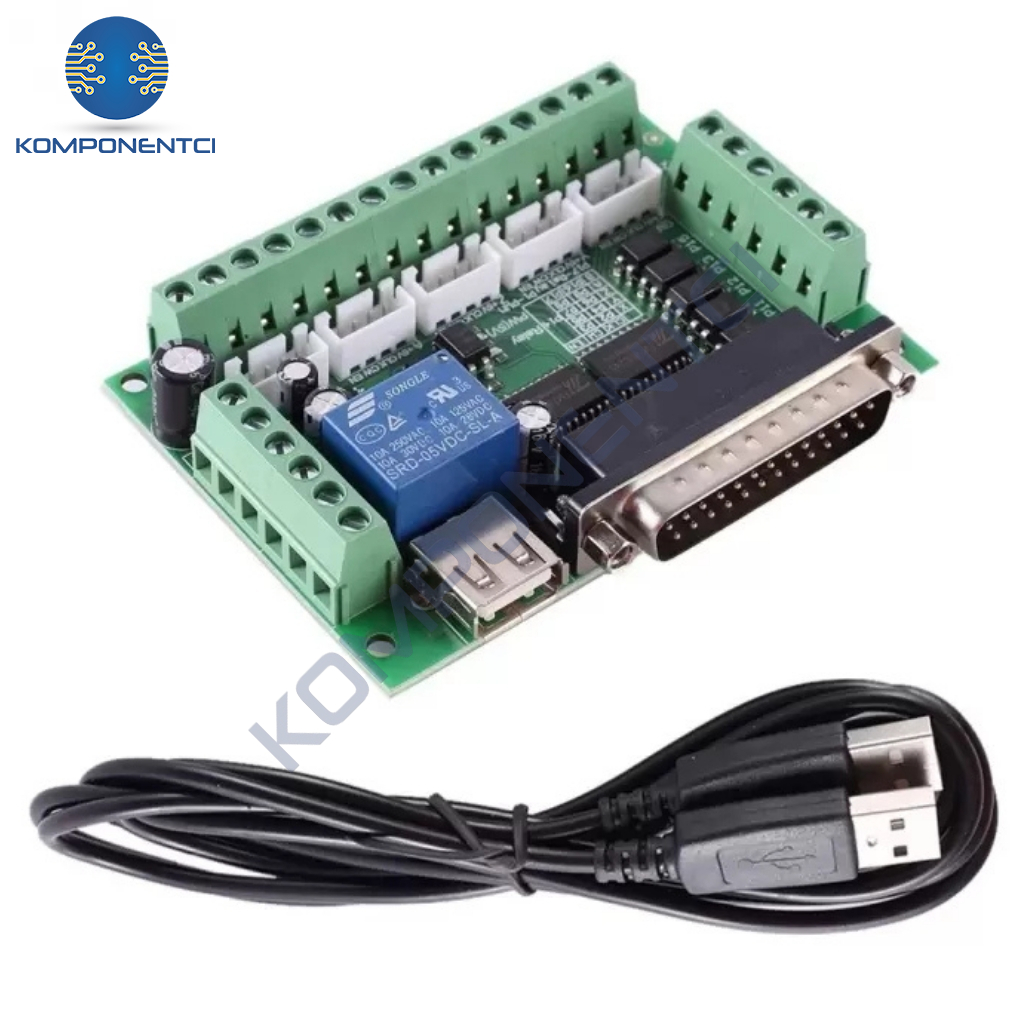 5 Eksenli Cnc Kontrol Kartı Mach3 Step Motor Sürücü + Usb Kablo