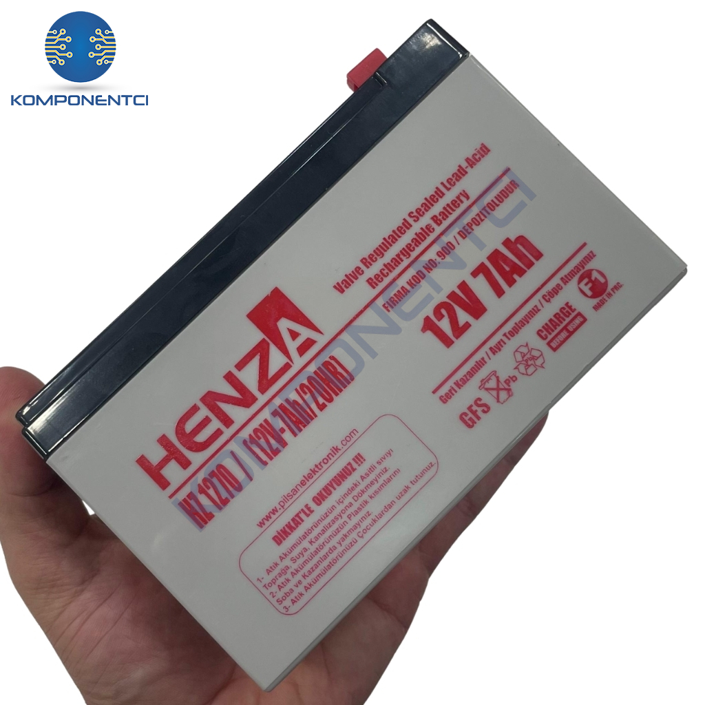 Henza HZ1270 12V 7Ah Bakımsız Kuru Akü