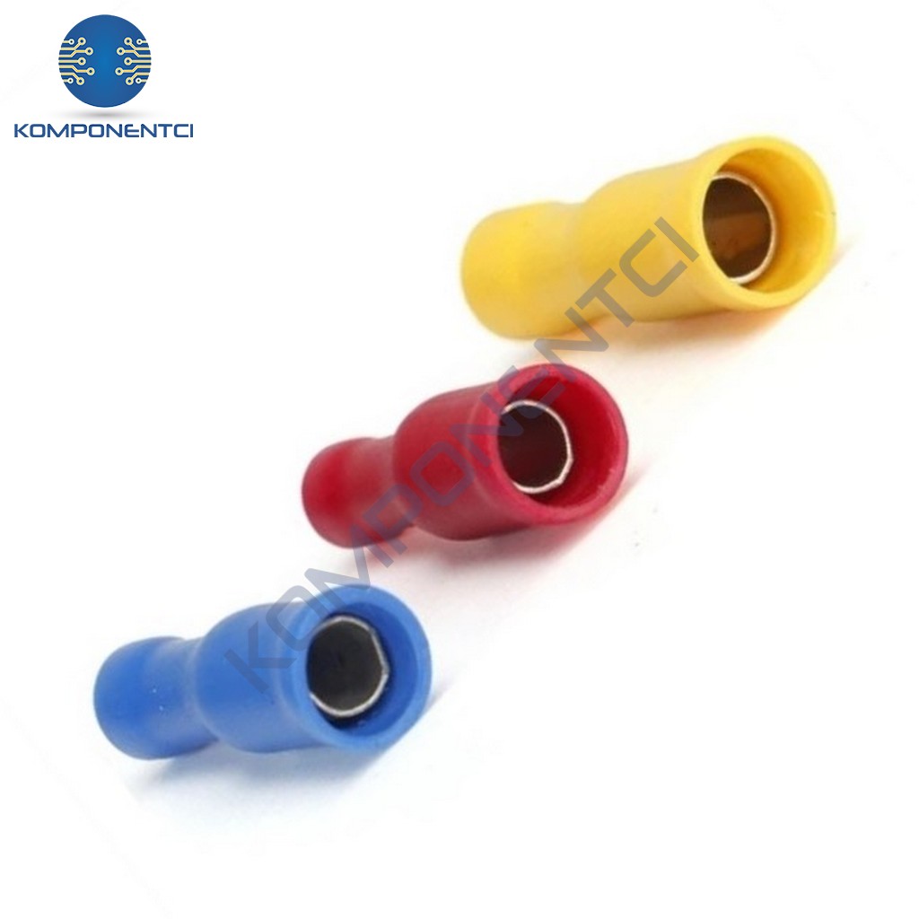 TBD - 2050 1.5-2.5mm2 İzoleli Soket Tipi Dişi Terminal Kablo Ucu Mavi 100 Adet