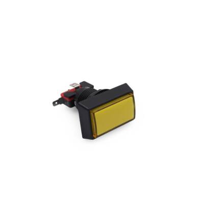 50x33mm 12V Dikdörtgen Işıklı Oyun Makinesi Butonu - Sarı