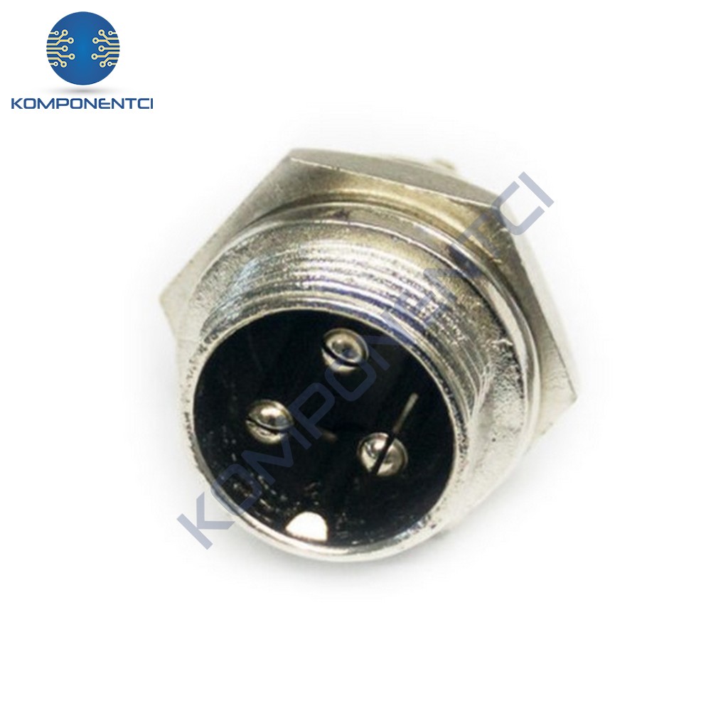 IC-261M 12mm Mayk Erkek Fiş Şase 3P Konnektör