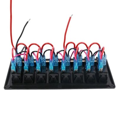8'li ON-OFF Kırmızı Işıklı Anahtar Switch Panel - Aşırı Akım