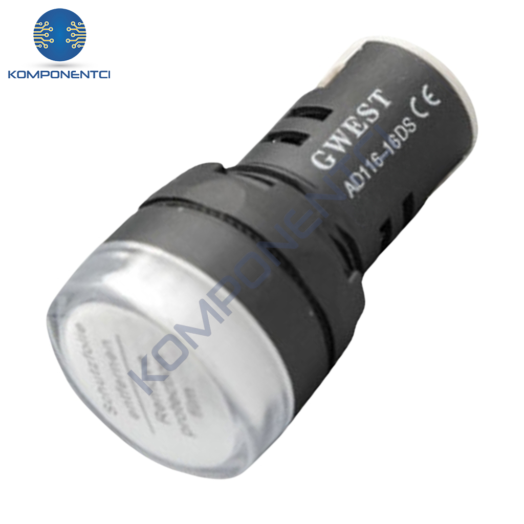 Gwest 22-24V-B 22mm Beyaz Ledli Sinyal Lambası 24V